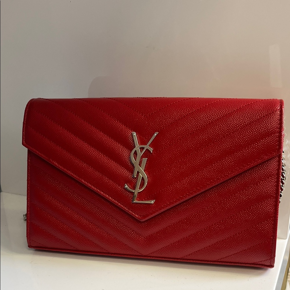 Yves Saint Laurent Red Clutch